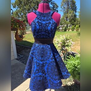 City Studio Royal Blue and Black Lace Dress. Size 3. DDCP
